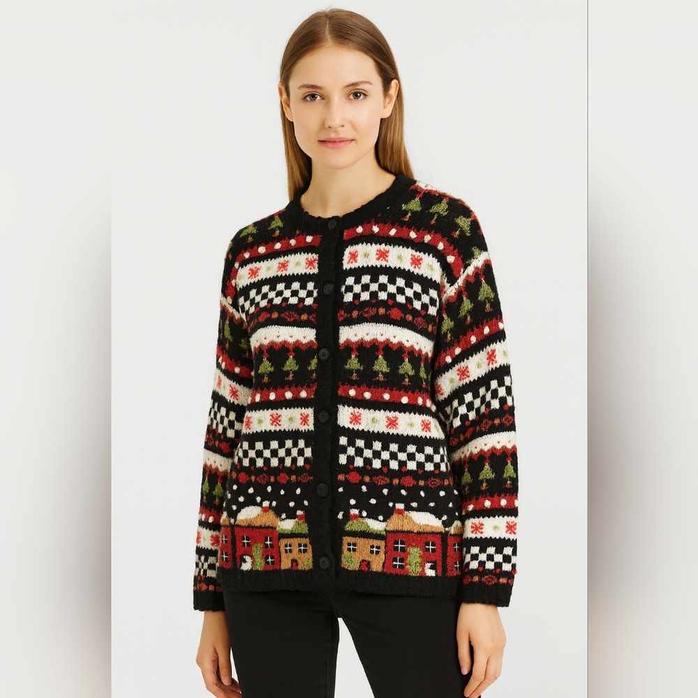 Design Options by Philip & Jane Gordon Cardigan Embellished Christmas Houses‎ L